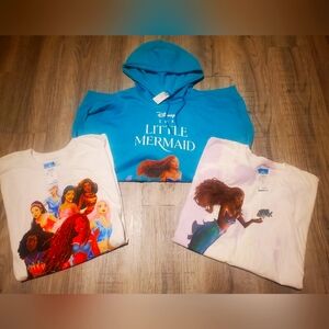 3 Tops Disney Little Mermaid Bundle Size 3X T-Shirts & Hoodie